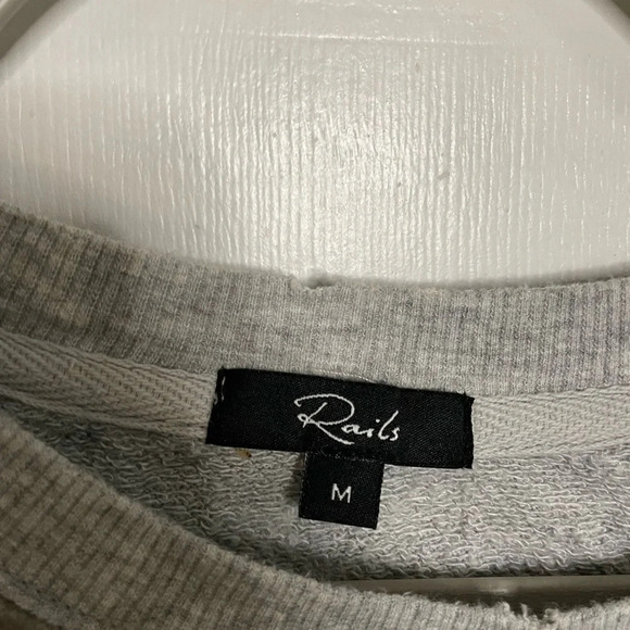 Rails Marlo Sweatshirt Leopard Print Flocked Pullover Gray Size Medium - Picture 4 of 5